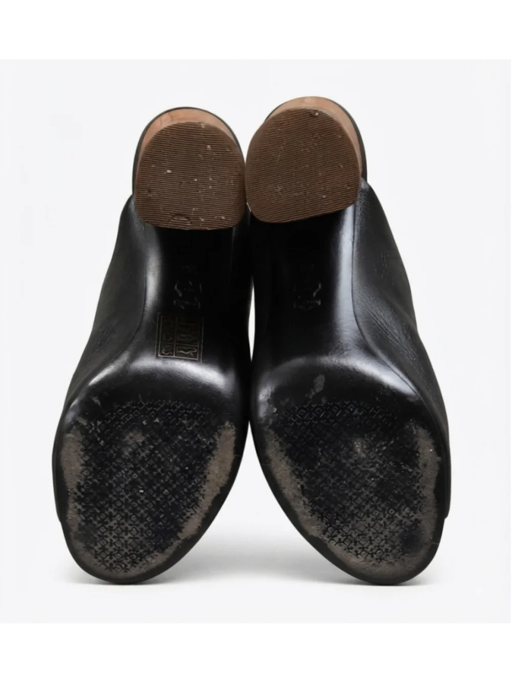 TORY BURCH Raya Pebbled Leather Mules Women's Size 7M Black